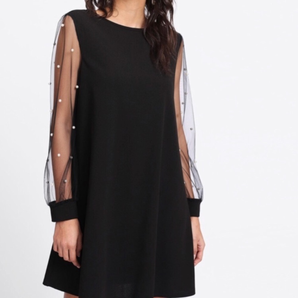 Shein Black Pearl Mini Dress